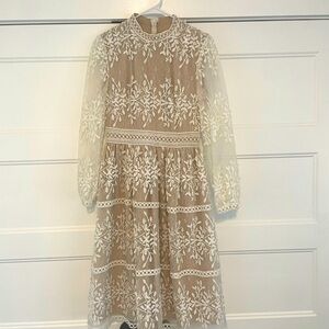 ivy city co small short floral lace white and cream dress